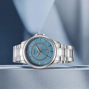 Titan Karishma Quartz Analog with Date Blue Dial Stainless Steel Strap Watch For Men