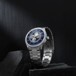 Titan Stellar Analog with Dual Moon Phase and Blue Dial Silver Stainless Steel Strap Watch for Men