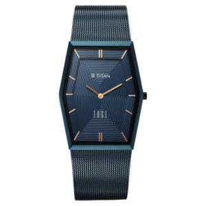 Titan Edge Whimsey Quartz Analog Blue Dial Blue Stainless Steel Strap Watch For Men
