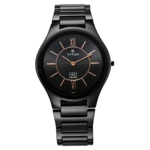 Titan Edge Ceramic Quartz in Rich Black Dial Watch for Men