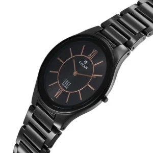 Titan Edge Ceramic Quartz in Rich Black Dial Watch for Men