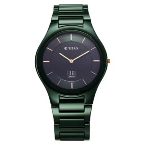 Titan Edge Ceramic Quartz in Glossy Green Dial Watch for Men