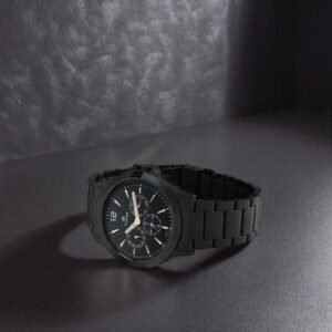 Titan Quartz Multifunction Black Dial Stainless Steel Strap Watch for Men