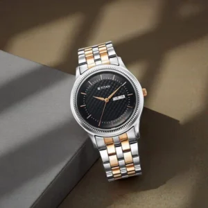 Titan Karishma Quartz Analog with Day and Date Blue Dial Stainless Steel Strap Watch For Men