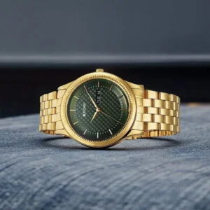 Titan Karishma Quartz Analog with Day and Date Green Dial Stainless Steel Strap Watch For Men