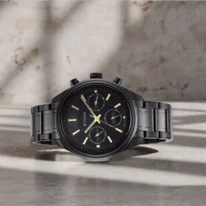 Titan Regalia Opulent Multifunction Black Dial Black Stainless Steel Strap Watch For Men