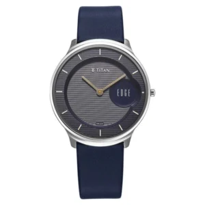 Titan Edge Murals Quartz Analog Blue Dial Blue Leather Strap Watch For Men