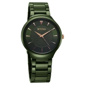 Titan Regalia Ceramics Quartz Analog Green Dial Green Color Ceramic Strap Watch For Men