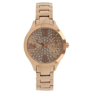 Titan Quartz Analog Rose Gold Dial Stainless Steel Strap Watch for Women