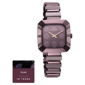 Glitz Purple Dial Metal & Plastic Strap Watch for Women