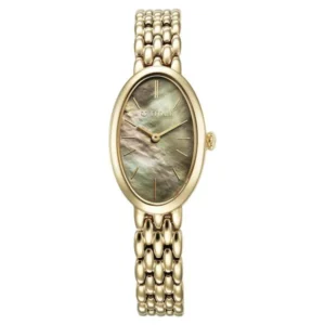 Titan Aura Quartz Analog Mother Of Pearl Dial Stainless Steel Strap Watch for Women