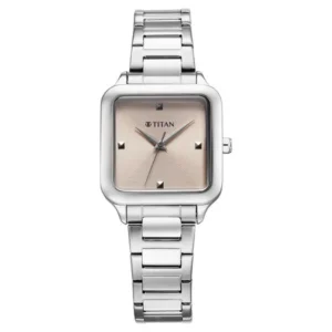 Titan Horizon Quartz Analog Pink Dial Stainless Steel Strap Watch For Women