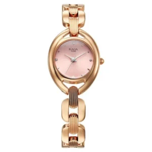Titan Raga Showstopper Quartz Analog Pink Dial Metal Strap Watch For Women