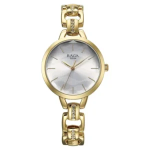 Titan Raga Showstopper Quartz Analog Silver Dial Metal Strap Watch For Women
