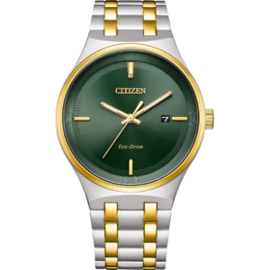 Citizen Axiom Green Dial Two-Tone Stainless Steel Men's Watch - CITIZEN BM7654-57X