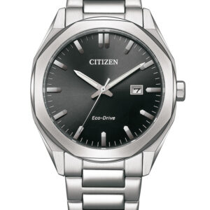 Citizen Eco Drive Basic Black Dial Stainless Steel Men's Watch - CITIZEN BM7600-81E