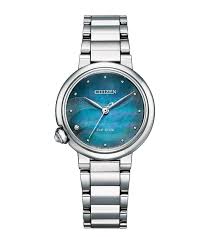 Citizen Eco-Drive Mother of Pearl Green Dial Women's Watch - CITIZEN EM0910-80N